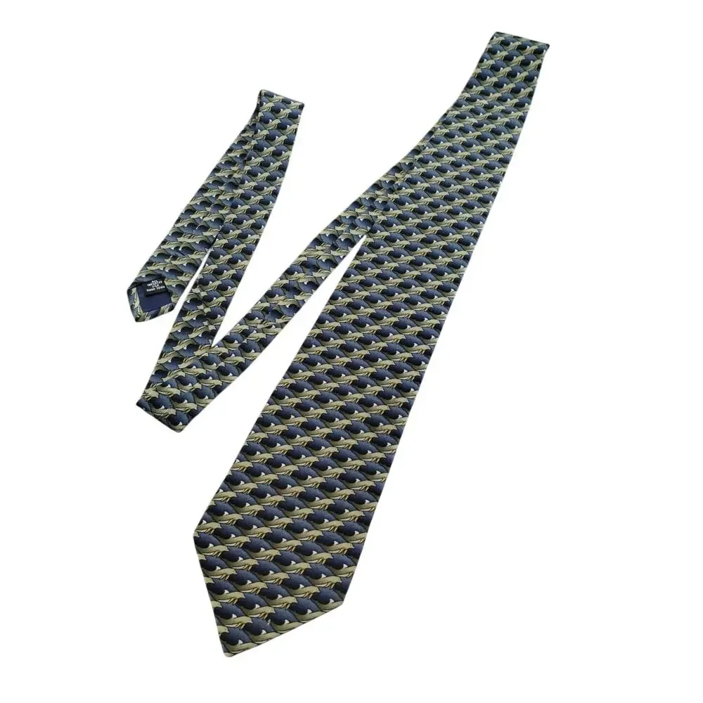 Ties To Nature Men's Imported Silk Dolphin Print Hand Sewn Blue & Gray Neck Tie